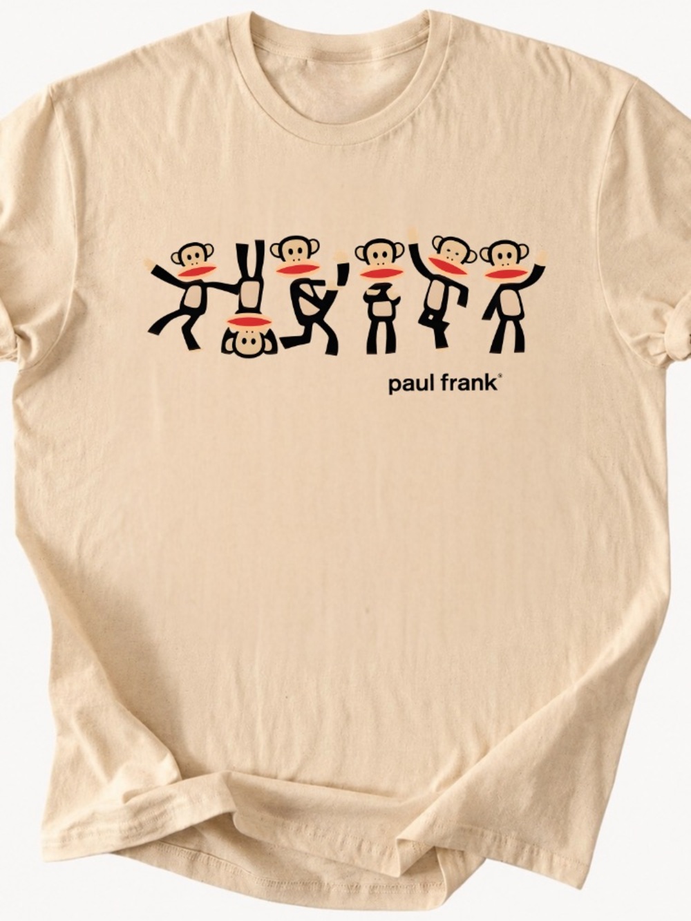 Paul Frank Cream Graphic Tee - Playful Monkey Design